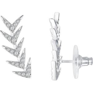 imagePAVOI 14K Gold Plated Cubic Zirconia Ear Crawler Earrings  Faux Diamond Arrow Ear Climber Fashion Earrings for WomenWhite Gold