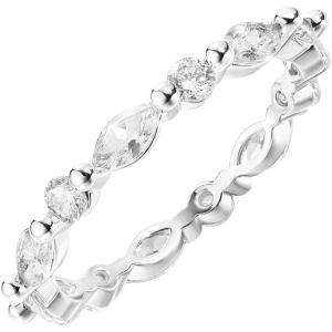 imagePAVOI 14K Gold Plated Rings Cubic Zirconia Love  25mm Stackable Rings for WomenWhite Gold