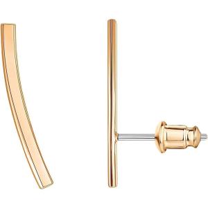 imagePAVOI 14K Gold Plated Sterling Silver Post Crawler Earrings Cuff StudsRose Gold