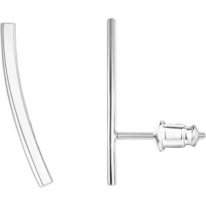 imagePAVOI 14K Gold Plated Sterling Silver Post Crawler Earrings Cuff StudsWhite Gold
