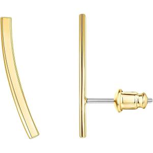 imagePAVOI 14K Gold Plated Sterling Silver Post Crawler Earrings Cuff StudsYellow Gold