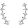 imagePAVOI 14K Gold Plated 925 Sterling Silver Post Cubic Zirconia Crawler Earrings Pearl Studs Set  CZ Climber Earrings Pearl Studs Pack for WomenWhite Gold