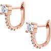 imagePAVOI 14K Gold Plated 925 Sterling Silver Post Cubic Zirconia Huggie Earrings  Small Gold Hoop Earrings for Women  CZ Stud Cuff EarringRose Gold