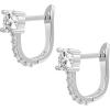 imagePAVOI 14K Gold Plated 925 Sterling Silver Post Cubic Zirconia Huggie Earrings  Small Gold Hoop Earrings for Women  CZ Stud Cuff EarringWhite Gold