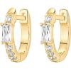 imagePAVOI 14K Gold Plated 925 Sterling Silver Post Cubic Zirconia Huggie Earrings  Small Gold Hoop Earrings for Women  CZ Stud Cuff EarringYellow Gold