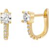 imagePAVOI 14K Gold Plated 925 Sterling Silver Post Cubic Zirconia Huggie Earrings  Small Gold Hoop Earrings for Women  CZ Stud Cuff EarringYellow Gold
