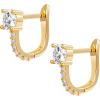 imagePAVOI 14K Gold Plated 925 Sterling Silver Post Cubic Zirconia Huggie Earrings  Small Gold Hoop Earrings for Women  CZ Stud Cuff EarringYellow Gold