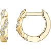 imagePAVOI 14K Gold Plated 925 Sterling Silver Post Cubic Zirconia Huggie Earrings  Small Gold Hoop Earrings for Women  CZ Stud Cuff EarringYellow Gold