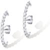 imagePAVOI 14K Gold Plated 925 Sterling Silver Post Minimalist Suspender Ear Cuff Earrings for Women  Wrap Earlobe StudsWhite Gold