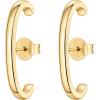 imagePAVOI 14K Gold Plated 925 Sterling Silver Post Minimalist Suspender Ear Cuff Earrings for Women  Wrap Earlobe StudsYellow Gold