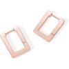 imagePAVOI 14K Gold Plated 925 Sterling Silver Post Square Hoop Earrings  Geometric Rectangle Gold Hoop Earrings for WomenRose Gold