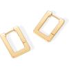 imagePAVOI 14K Gold Plated 925 Sterling Silver Post Square Hoop Earrings  Geometric Rectangle Gold Hoop Earrings for WomenYellow Gold