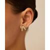imagePAVOI 14K Gold Plated Cubic Zirconia Bow Stud Earrings for Women  Coquette Earring PairCubic Zirconia
