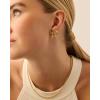 imagePAVOI 14K Gold Plated Cubic Zirconia Bow Stud Earrings for Women  Coquette Earring PairHammered