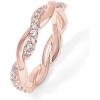imagePAVOI 14K Gold Plated Cubic Zirconia Twisted Rope Eternity Band for WomenRose Gold