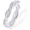 imagePAVOI 14K Gold Plated Cubic Zirconia Twisted Rope Eternity Band for WomenWhite Gold