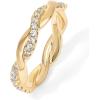 imagePAVOI 14K Gold Plated Cubic Zirconia Twisted Rope Eternity Band for WomenYellow Gold