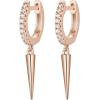 imagePAVOI 14K Gold Plated S925 Sterling Silver Post Lightweight DropDangle Huggie Earrings for Women  Star Lock Butterfly Moon Lightning  Dainty EarringsRose Gold