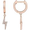 imagePAVOI 14K Gold Plated S925 Sterling Silver Post Lightweight DropDangle Huggie Earrings for Women  Star Lock Butterfly Moon Lightning  Dainty EarringsRose Gold