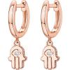 imagePAVOI 14K Gold Plated S925 Sterling Silver Post Lightweight DropDangle Huggie Earrings for Women  Star Lock Butterfly Moon Lightning  Dainty EarringsRose Gold