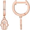 imagePAVOI 14K Gold Plated S925 Sterling Silver Post Lightweight DropDangle Huggie Earrings for Women  Star Lock Butterfly Moon Lightning  Dainty EarringsRose Gold