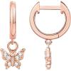 imagePAVOI 14K Gold Plated S925 Sterling Silver Post Lightweight DropDangle Huggie Earrings for Women  Star Lock Butterfly Moon Lightning  Dainty EarringsRose Gold