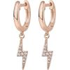 imagePAVOI 14K Gold Plated S925 Sterling Silver Post Lightweight DropDangle Huggie Earrings for Women  Star Lock Butterfly Moon Lightning  Dainty EarringsRose Gold