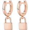 imagePAVOI 14K Gold Plated S925 Sterling Silver Post Lightweight DropDangle Huggie Earrings for Women  Star Lock Butterfly Moon Lightning  Dainty EarringsRose Gold