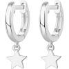 imagePAVOI 14K Gold Plated S925 Sterling Silver Post Lightweight DropDangle Huggie Earrings for Women  Star Lock Butterfly Moon Lightning  Dainty EarringsWhite Gold