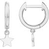 imagePAVOI 14K Gold Plated S925 Sterling Silver Post Lightweight DropDangle Huggie Earrings for Women  Star Lock Butterfly Moon Lightning  Dainty EarringsWhite Gold