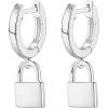 imagePAVOI 14K Gold Plated S925 Sterling Silver Post Lightweight DropDangle Huggie Earrings for Women  Star Lock Butterfly Moon Lightning  Dainty EarringsWhite Gold