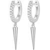 imagePAVOI 14K Gold Plated S925 Sterling Silver Post Lightweight DropDangle Huggie Earrings for Women  Star Lock Butterfly Moon Lightning  Dainty EarringsWhite Gold