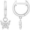 imagePAVOI 14K Gold Plated S925 Sterling Silver Post Lightweight DropDangle Huggie Earrings for Women  Star Lock Butterfly Moon Lightning  Dainty EarringsWhite Gold