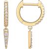 imagePAVOI 14K Gold Plated S925 Sterling Silver Post Lightweight DropDangle Huggie Earrings for Women  Star Lock Butterfly Moon Lightning  Dainty EarringsYellow Gold