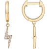 imagePAVOI 14K Gold Plated S925 Sterling Silver Post Lightweight DropDangle Huggie Earrings for Women  Star Lock Butterfly Moon Lightning  Dainty EarringsYellow Gold