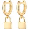 imagePAVOI 14K Gold Plated S925 Sterling Silver Post Lightweight DropDangle Huggie Earrings for Women  Star Lock Butterfly Moon Lightning  Dainty EarringsYellow Gold