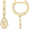 imagePAVOI 14K Gold Plated S925 Sterling Silver Post Lightweight DropDangle Huggie Earrings for Women  Star Lock Butterfly Moon Lightning  Dainty EarringsYellow Gold