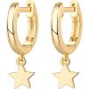 imagePAVOI 14K Gold Plated S925 Sterling Silver Post Lightweight DropDangle Huggie Earrings for Women  Star Lock Butterfly Moon Lightning  Dainty EarringsYellow Gold