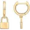 imagePAVOI 14K Gold Plated S925 Sterling Silver Post Lightweight DropDangle Huggie Earrings for Women  Star Lock Butterfly Moon Lightning  Dainty EarringsYellow Gold