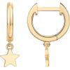 imagePAVOI 14K Gold Plated S925 Sterling Silver Post Lightweight DropDangle Huggie Earrings for Women  Star Lock Butterfly Moon Lightning  Dainty EarringsYellow Gold