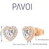 imagePAVOI 14K Gold Plated Sterling Silver Post Brilliant Round Faux Diamond Halo Earrings  Premium Cubic Zirconia in Rose White and Yellow GoldRose Gold