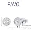 imagePAVOI 14K Gold Plated Sterling Silver Post Brilliant Round Faux Diamond Halo Earrings  Premium Cubic Zirconia in Rose White and Yellow GoldWhite Gold