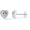 imagePAVOI 14K Gold Plated Sterling Silver Post Brilliant Round Faux Diamond Halo Earrings  Premium Cubic Zirconia in Rose White and Yellow GoldWhite Gold