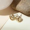 imagePAVOI 14K Gold Plated Sterling Silver Post Love Knot Stud Earrings  Gold Earrings for WomenYellow Gold