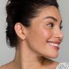 imagePAVOI 14K Gold Plated Sterling Silver Post Pave Cubic Zirconia Huggie Hoop Earrings for WomenRose Gold