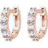 imagePAVOI 14K Gold Plated Sterling Silver Post Pave Cubic Zirconia Huggie Hoop Earrings for WomenRose Gold