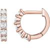 imagePAVOI 14K Gold Plated Sterling Silver Post Pave Cubic Zirconia Huggie Hoop Earrings for WomenRose Gold