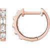 imagePAVOI 14K Gold Plated Sterling Silver Post Pave Cubic Zirconia Huggie Hoop Earrings for WomenRose Gold