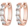imagePAVOI 14K Gold Plated Sterling Silver Post Pave Cubic Zirconia Huggie Hoop Earrings for WomenRose Gold