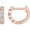 imagePAVOI 14K Gold Plated Sterling Silver Post Pave Cubic Zirconia Huggie Hoop Earrings for WomenRose Gold